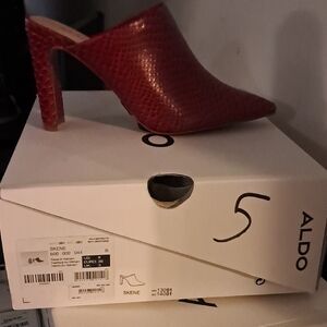 Aldo Red Textured Mules